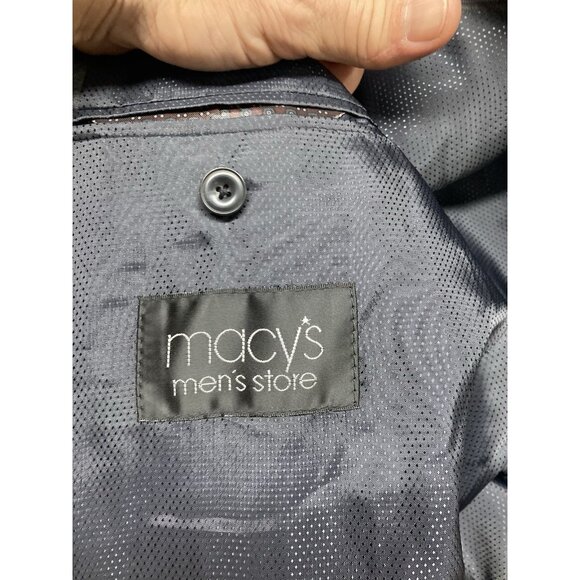 Michael Kors Wool Blazer Men’s Size 44R Gray Pinstripe Double Breasted - Picture 3 of 10